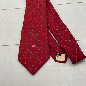 Givenchy Silk Ties‎ For Mens Maroon Blue Regular Logo Print Italy Vintage
